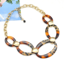 2021 Newest style acrylic link chain gold plated cowrie shell necklace